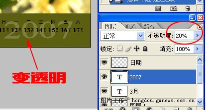 PS教程:制作简单2008年花卉日历