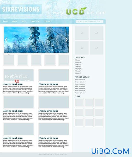 PS设计制作冬天主题的网页教程