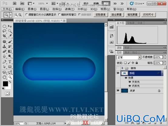 PS CS5样式教程：制作多彩的水晶胶囊按钮