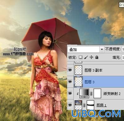 用ps合成夏天美女场景