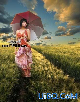 用ps合成夏天美女场景