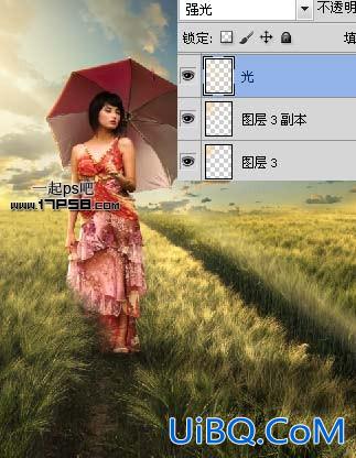 用ps合成夏天美女场景