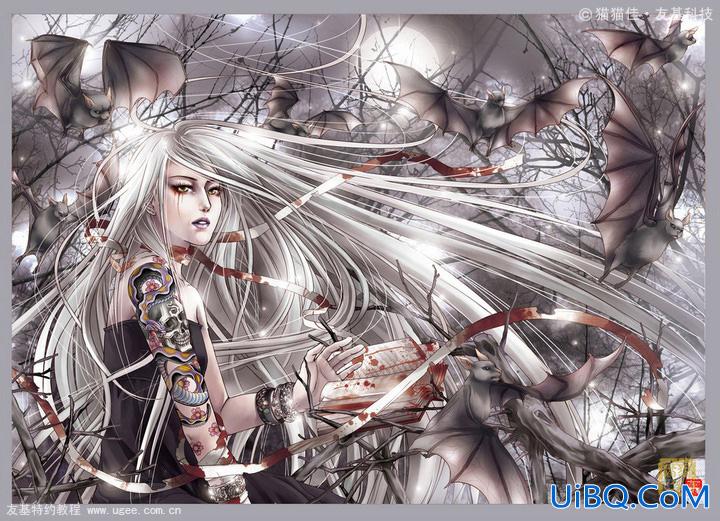 ps绘制长发飞舞MM玄幻插画上色教程