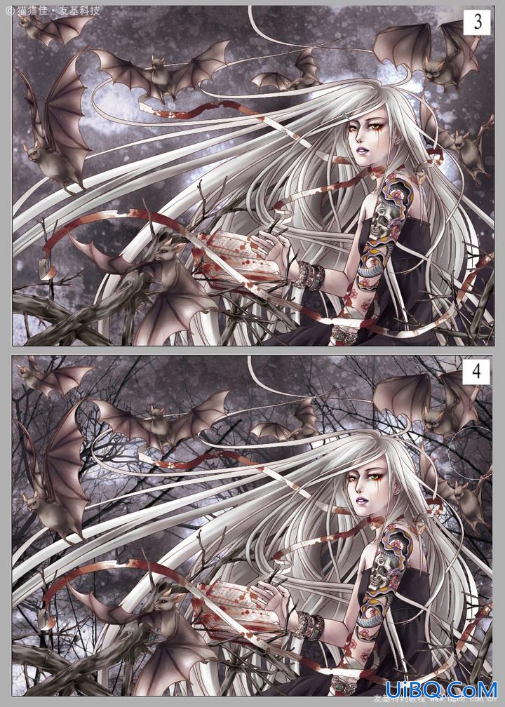ps绘制长发飞舞MM玄幻插画上色教程