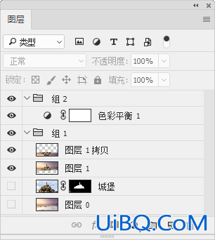 Photoshop给著名风景区圣米歇尔山城堡合成出浪漫意境的效果。
