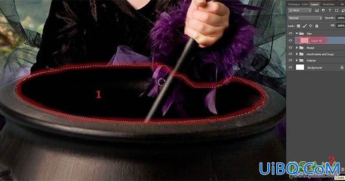 PS合成唯美森林场景中的魔法小公主创意照片特效
