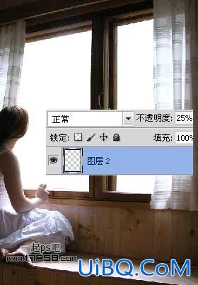 用ps合成梦幻临窗观景美女