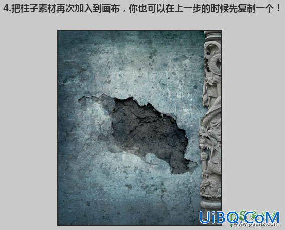PS合成恐怖电影中白衣美女半身幽灵场景特效图片