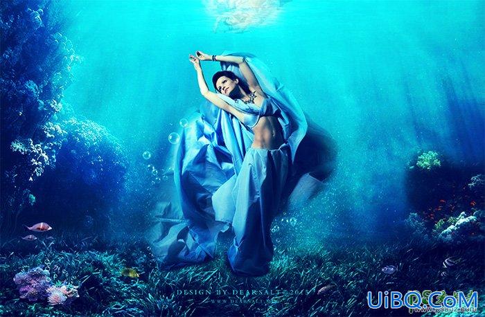 PS创意合成唯美梦幻的海底美女人像图片-海底美女图片