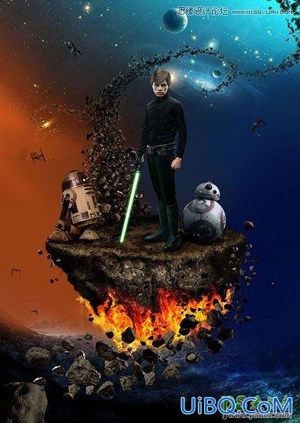 PS创意合成星球大战电影海报，超酷科幻风格的星战海报