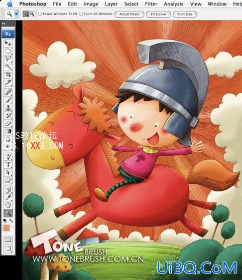 PS儿童插画教程:奔跑的小红马