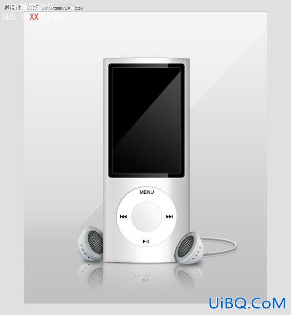 PS绘制逼真的苹果MP3播放器