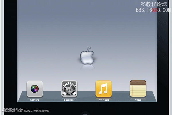PS绘制逼真的苹果平板电脑