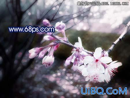 PS调梦幻桃花效果