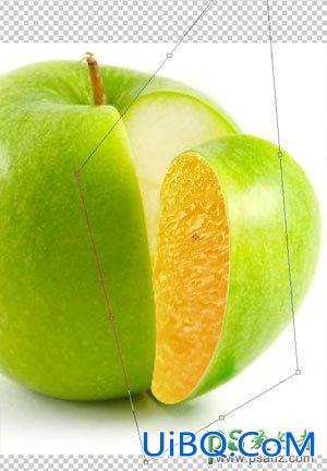 Ps水果图片创意合成教程：把苹果与橘子进行溶图处理制作橘子心苹