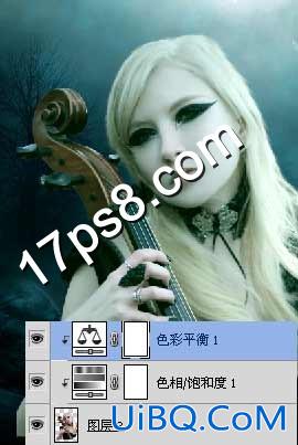 ps合成拉琴的女孩