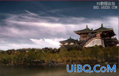 ps合成传说中的天宫图