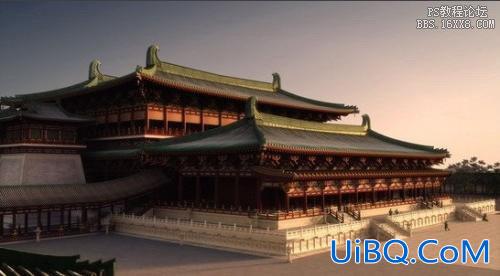 ps合成传说中的天宫图