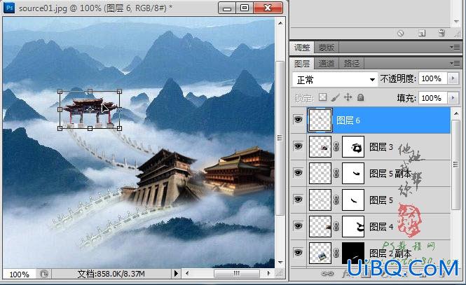 ps合成传说中的天宫图