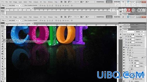 PS制造绚丽多彩的3D文字效果