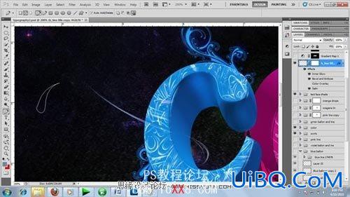 PS制造绚丽多彩的3D文字效果