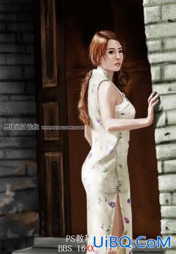 PS教程:手绘中国风的旗袍美女