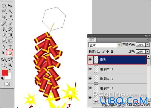 ps制作炮竹贺年贺卡