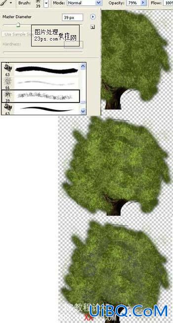 PS教程鼠绘梦幻的绿色卡通树
