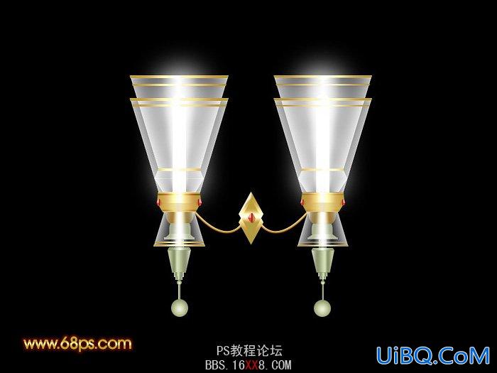 PS设计一盏华贵的玻璃壁灯