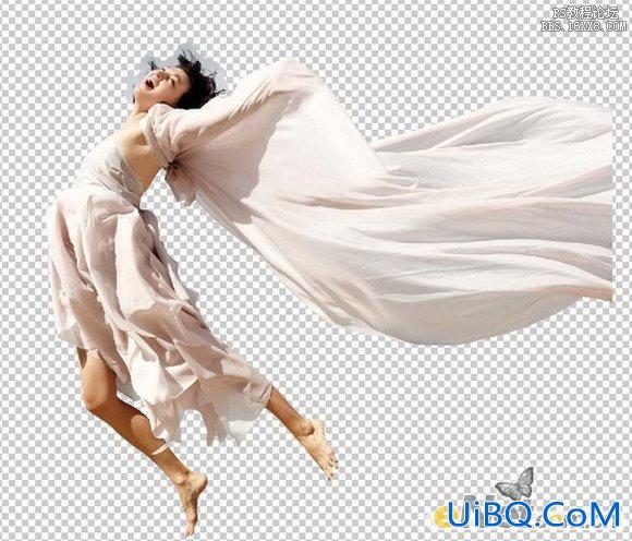 ps合成白色长裙美女教程