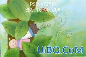 PS鼠绘教程:绿叶童话卡通插画