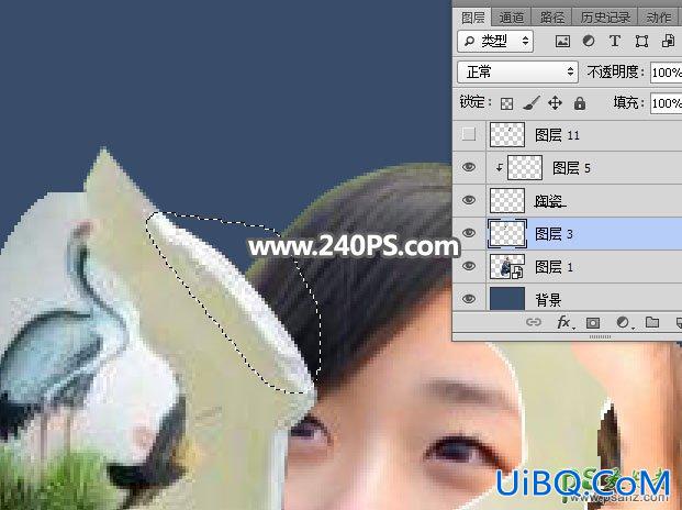 PS给可爱女孩儿照片合成出打碎的人脸效果，真人陶瓷脸