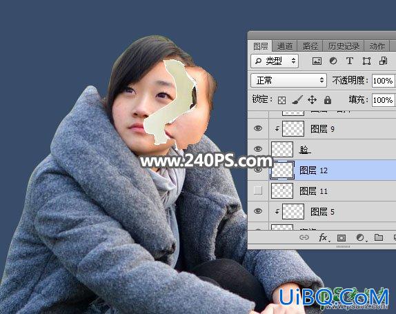 PS给可爱女孩儿照片合成出打碎的人脸效果，真人陶瓷脸