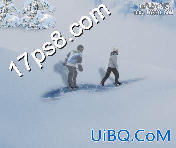 ps合成雪中城堡场景教程