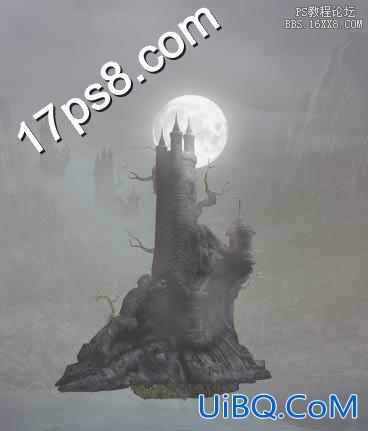 ps合成童话邪恶山谷城堡场景