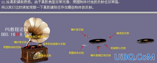 PS制作逼真的古典留声机