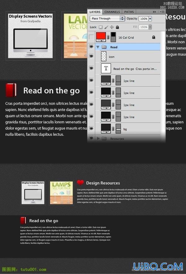 ps设计教程：ipad主题网页制作教程