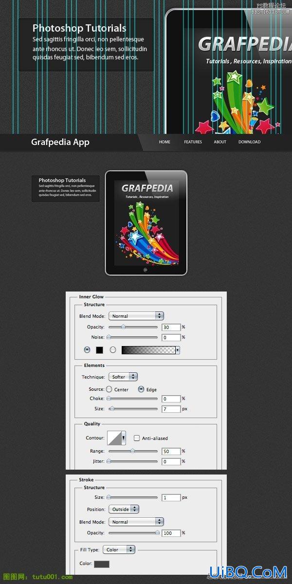 ps设计教程：ipad主题网页制作教程