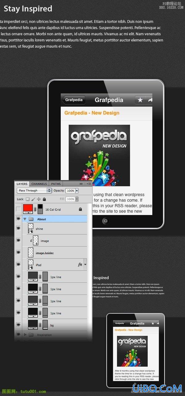 ps设计教程：ipad主题网页制作教程
