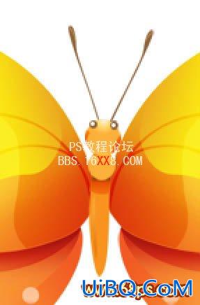 PS制作可爱的橙色水晶小蝴蝶