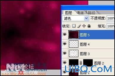 PS教程:用素材制作紫色风暴壁纸