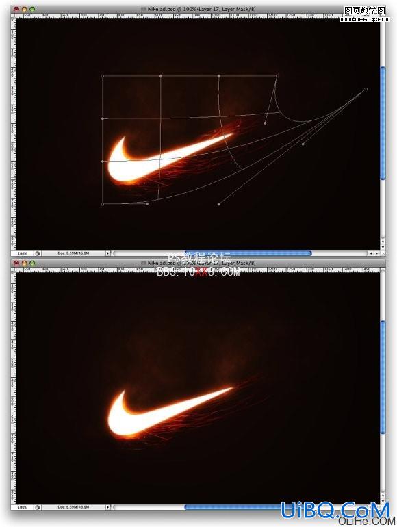 PS轻松绘制火焰Nike标志教程