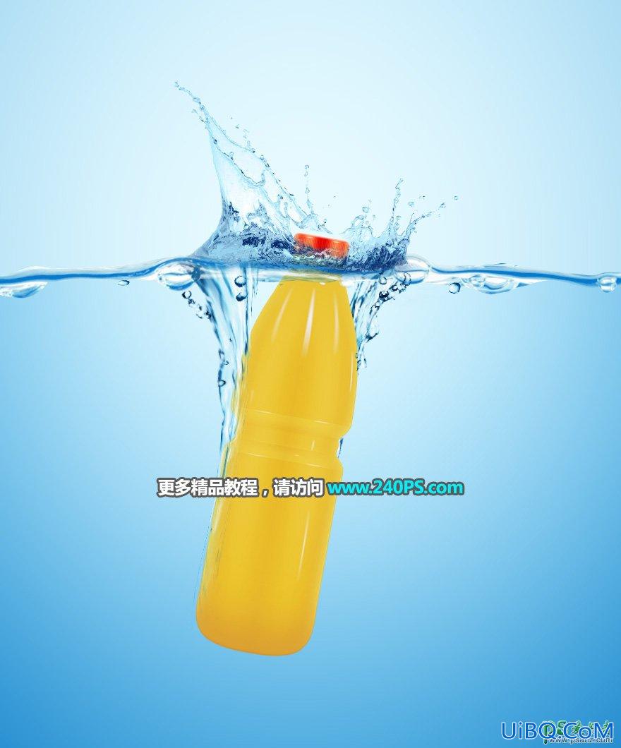PS合成落入水中的清凉夏日果汁饮料海报图片