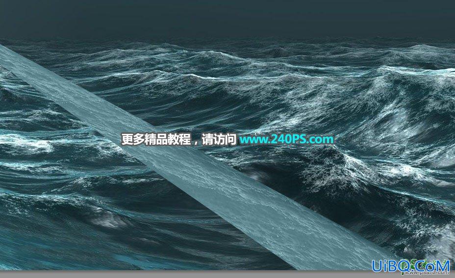 PS创意合成惊涛骇浪中航行的邮轮场景，海浪中的安全航线
