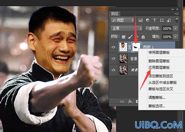 用ps给明星甄子丹合成换上姚明的脸