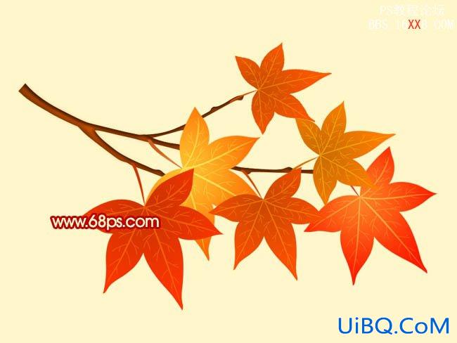 PS设计制作一张漂亮的秋季树叶壁纸