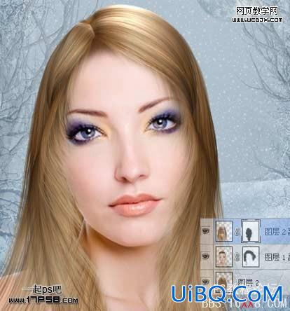 PS打造梦幻的蓝色仿手绘美女