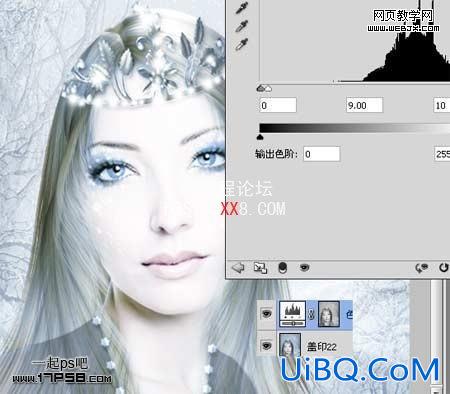 PS打造梦幻的蓝色仿手绘美女