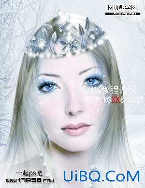 PS打造梦幻的蓝色仿手绘美女