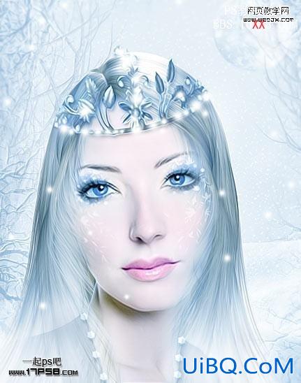 PS打造梦幻的蓝色仿手绘美女